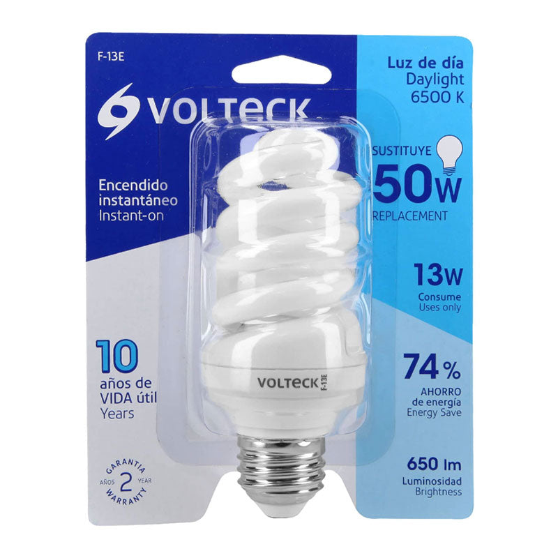 Lámpara Espiral T3 13 W Luz De Día En Blíster, Volteck