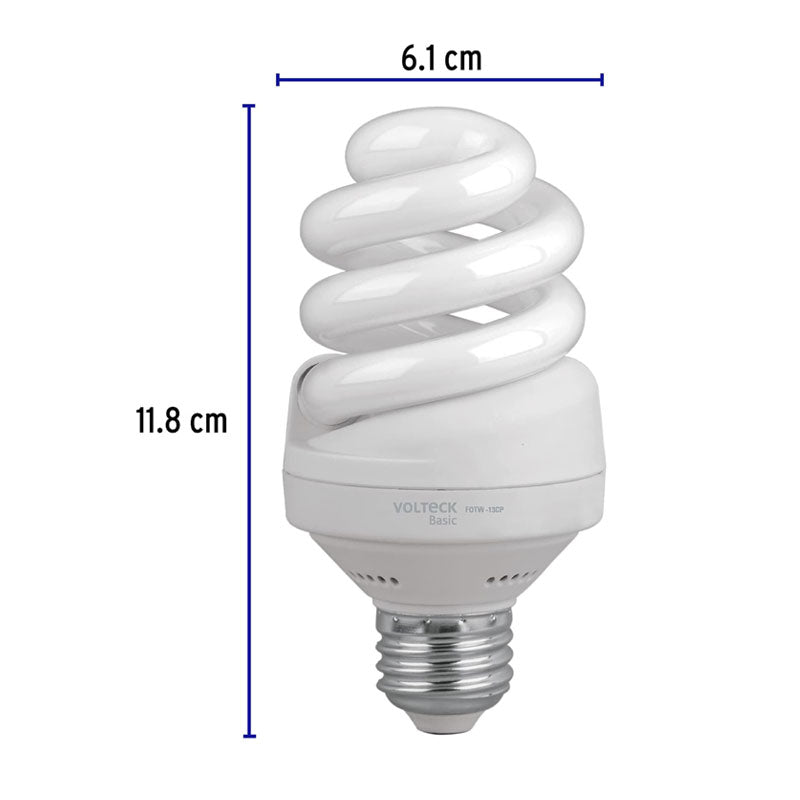 Lámpara Espiral T4 13 W Luz De Día En Caja, Volteck