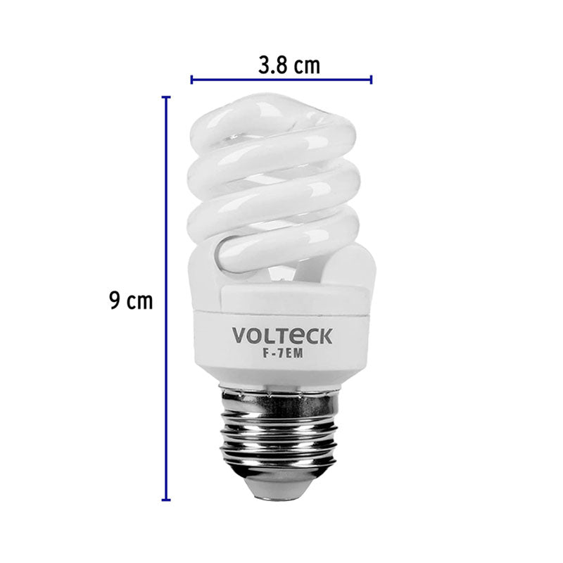 Lámpara Espiral Mini T2 7 W Luz De Día En Blíster, Volteck