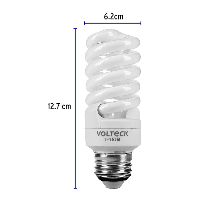 Lámpara Espiral Mini T2 15 W Luz De Día En Blíster, Volteck