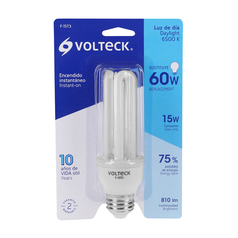 Lámpara Triple T3 15 W Luz De Día En Blíster, Volteck