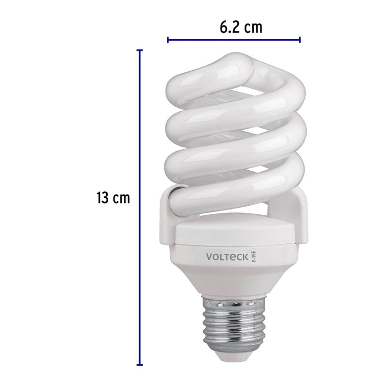 Lámpara Espiral T4 15 W Luz De Día En Blíster, Volteck