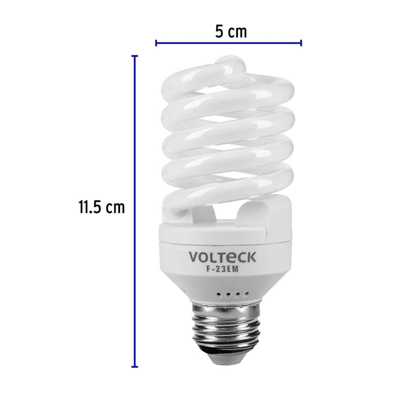 Lámpara Espiral Mini T2 23 W Luz De Día En Blíster, Volteck