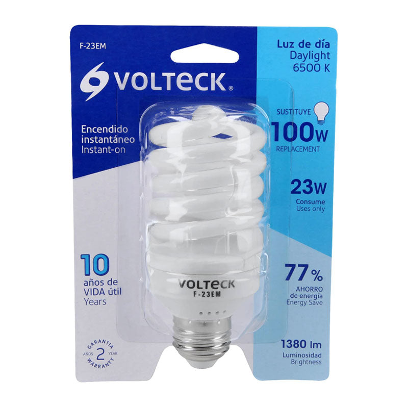 Lámpara Espiral Mini T2 23 W Luz De Día En Blíster, Volteck