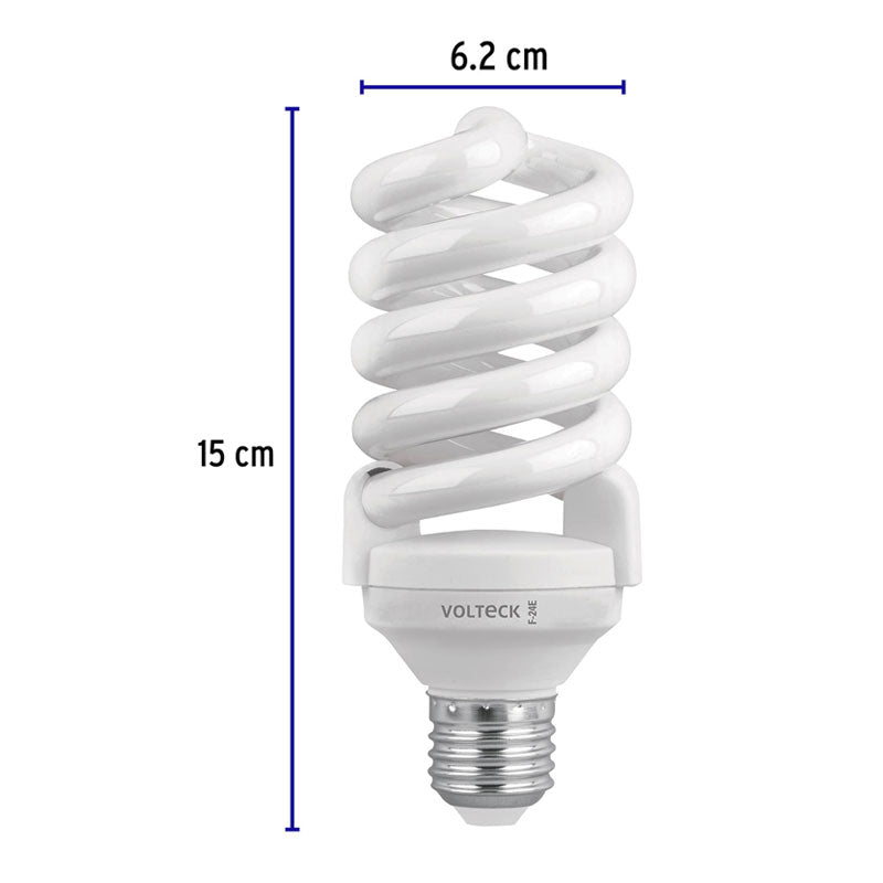 Lámpara Espiral T4 24 W Luz De Día En Blíster, Volteck