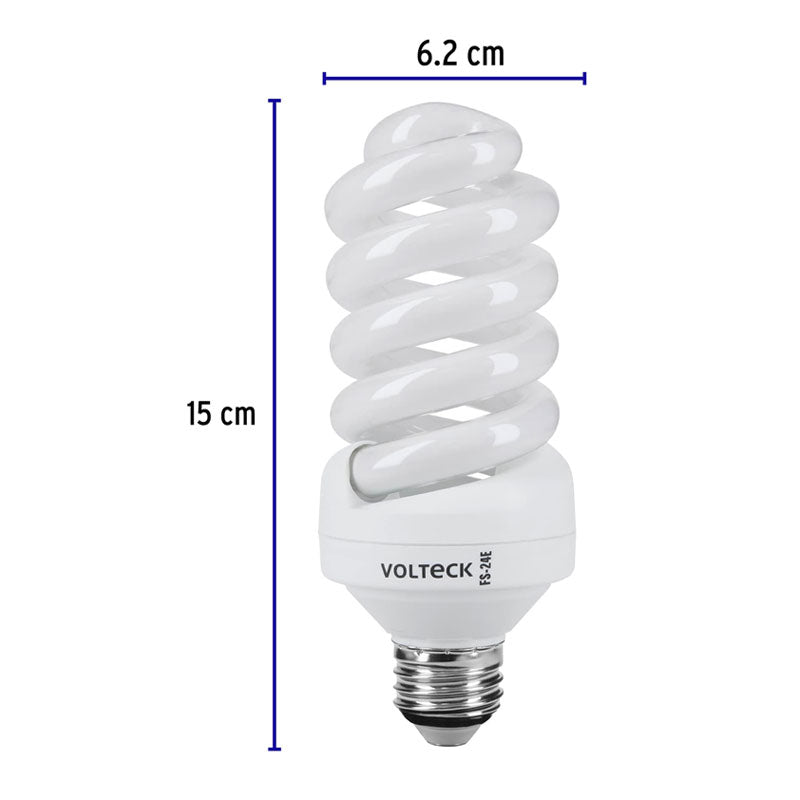 Lámpara Espiral T4 24 W Luz Neutra En Blíster, Volteck