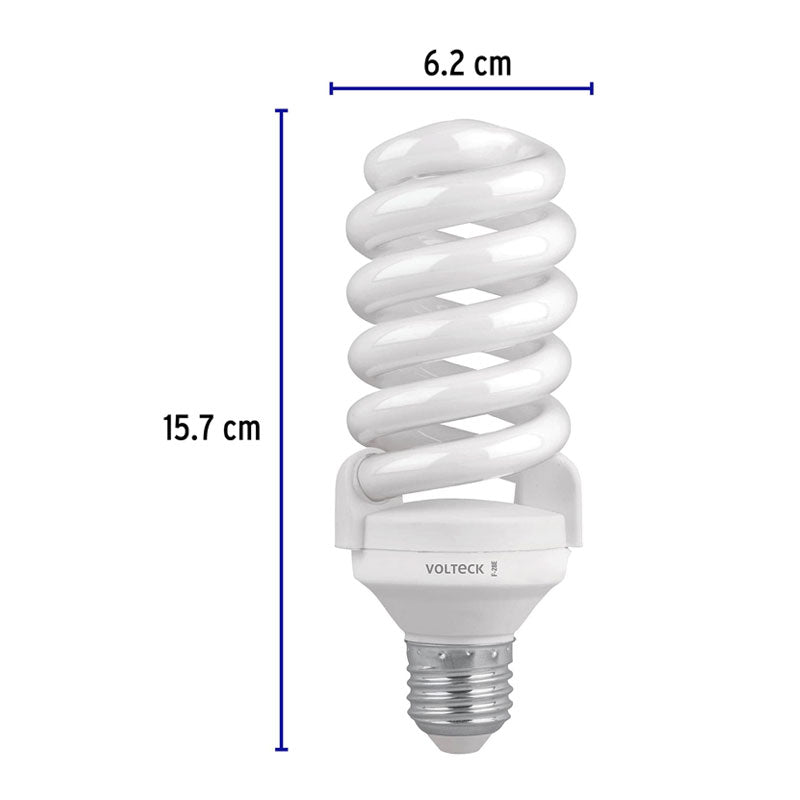 Lámpara Espiral T4 28 W Luz De Día En Blíster, Volteck