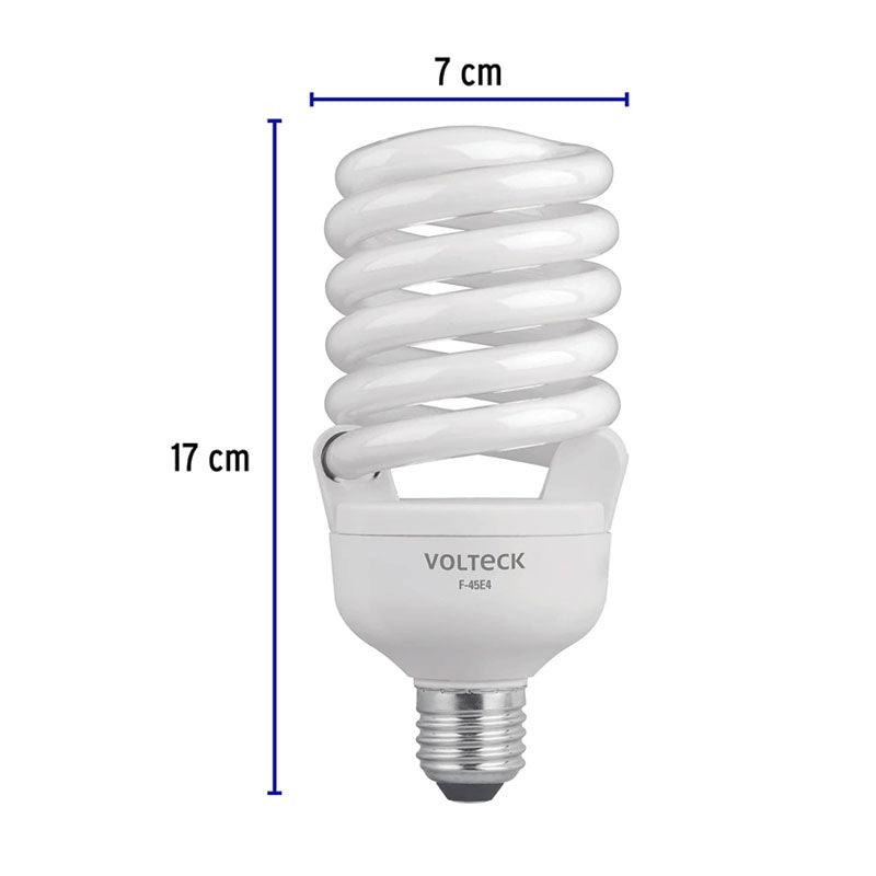 Lámpara Espiral T4 45 W Alta Potencia Luz De Día, Caja