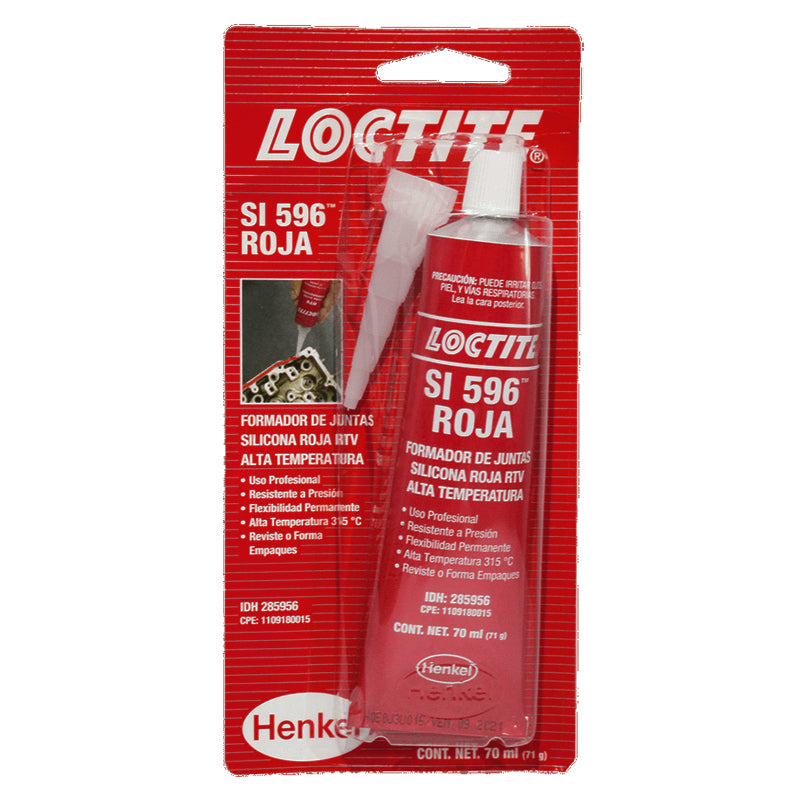 Loctitte Si 596 Silicón Rtv Rojo De Alta Temperatura Tubo De 70 Ml