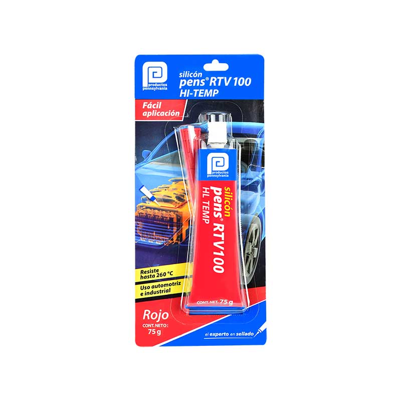 Silicón Rtv 100 De Alta Temperatura Rojo De 75 Gr Pennsylvania