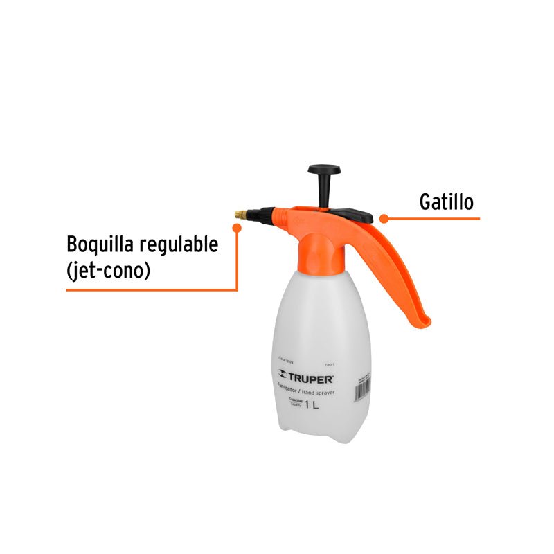 Fumigador De 1 Litro Doméstico, Fdo1 Truper 10929 - Tool Ferreterías / Ferretodo - Herramientas y material de construcción.