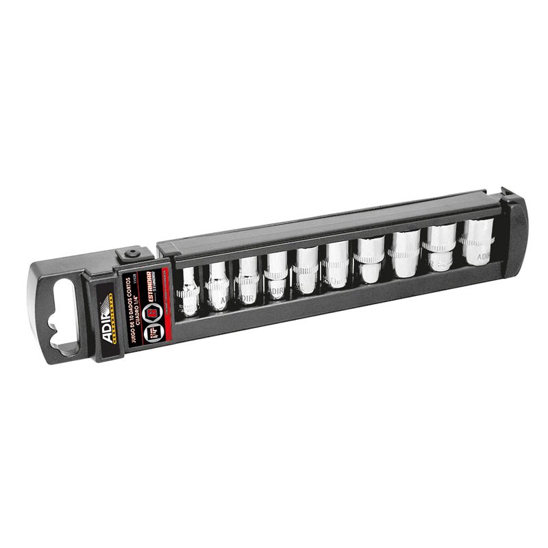 Juego De 10 Dados Cortos Cuadro De 1/4", 11528, Adir - Tool Ferreterías / Ferretodo - Herramientas y material de construcción.