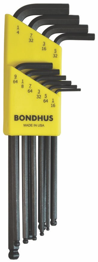 Juego De 10 Llaves Hexagonales Con Punta De Bola De 1/16" A 1/4" Bondhus 10938 - Tool Ferreterías / Ferretodo - Herramientas y material de construcción.