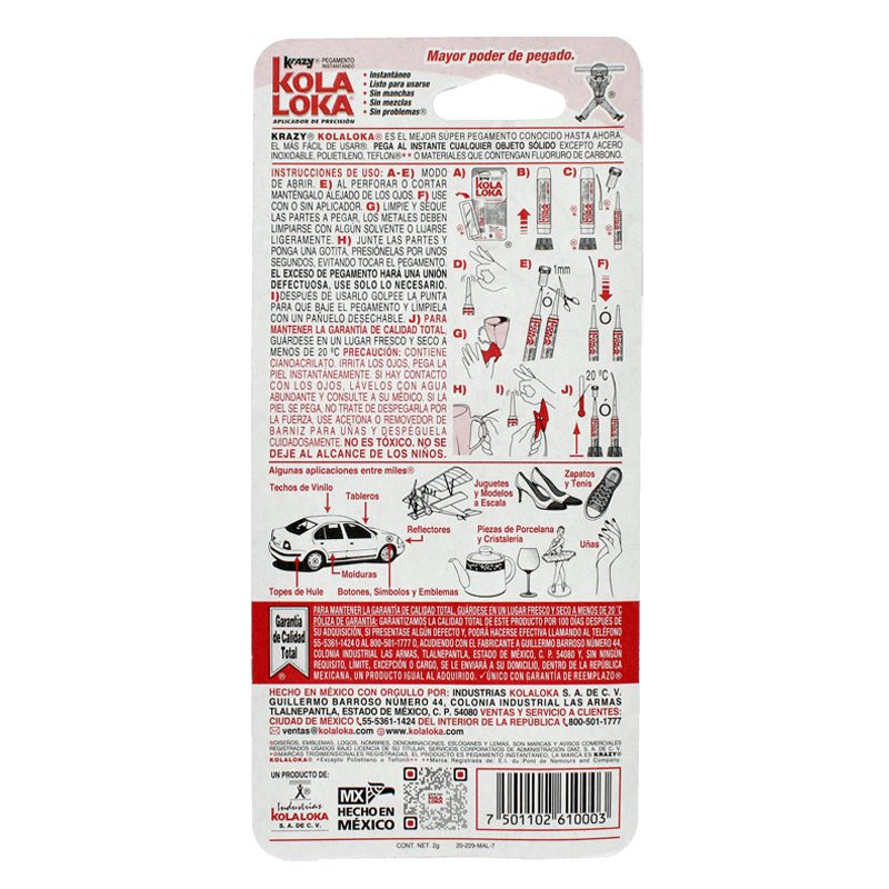 Kola Loka Con Aplicador De Precisión De 2 Gramos - Tool Ferreterías / Ferretodo - Herramientas y material de construcción.