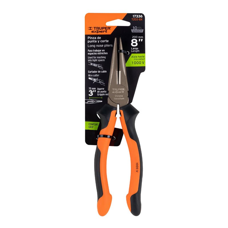 Pinza Punta Y Corte De 8" Con Mango Comfort Grip, T2038X Truper Expert 17336 - Tool Ferreterías / Ferretodo - Herramientas y material de construcción.