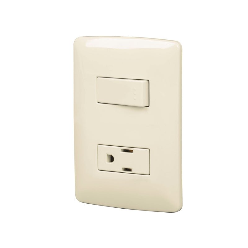 Placa Armada Contacto E Interruptor Marfil Línea Italiana Volteck - Tool Ferreterías / Ferretodo - Herramientas y material de construcción.