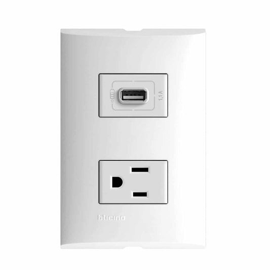 Placa Con Tomacorriente 2P+T 15A 127V Protección Infantil Y Cargador Usb Fza29S21 Forza - Tool Ferreterías / Ferretodo - Herramientas y material de construcción.