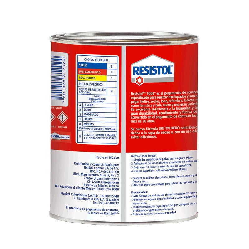 Resistol 5000 Pegamento De Contacto Henkel De 1 Litro - Tool Ferreterías / Ferretodo - Herramientas y material de construcción.