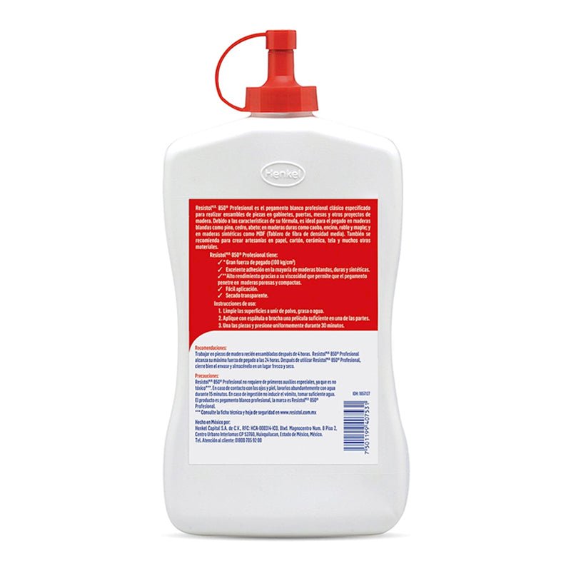 Resistol 850 Pegamento Blanco Profesional De 500 Ml - Tool Ferreterías / Ferretodo - Herramientas y material de construcción.